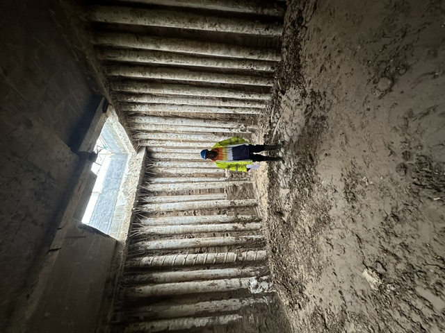 Engineer standing inside a completed piled basement void